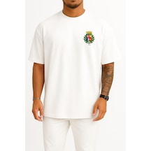 Bahriyeli Collection Oversize Tree Symbol, Logo, Recreation, Spanish Navy, Italian Navy, Area Cep Tasarımlı Unisex T-shirt Beyaz