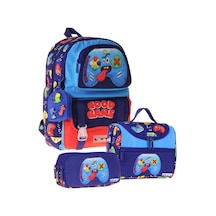 Kaukko Kids Good Game Lacivert - Kırmızı Renk Erkek Çocuk Üçlü İlkokul Okul Çantası Seti/takımı - Setkk-l5389a Çok Renkli
