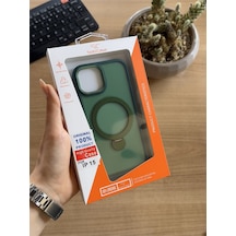 Apple Uyumlu iPhone 15 Standlı Ve Magsafe Kılıf Soocase622 Yeşil