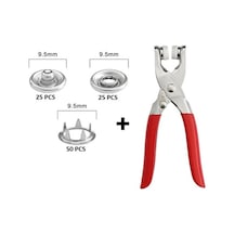 Metal Çıtçıt Düğme Pensesi Ve 25 Set Düğme Takımı Renkli