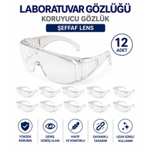 Koruyucu Gözlük S700 - Laboratuvar Gözlüğü - Şeffaf 12 Adet