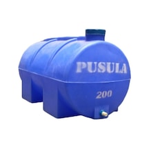 Pusula Su Depoları Polietilen 200 LT Mavi Yatay Su Deposu / Vanalı