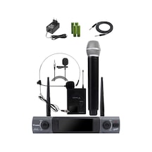 Westa Wm-202ht Çift Telsiz Mikrofon Seti 1 El + 1 Yaka/headset Kablosuz Mikrofon - 8697314964396