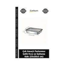 Özel Üretim 304 Kalite Sağlıklı Derin Çok Amaçlı Paslanmaz Çelik Fırın Saklama Kabı 25x20x5 Cm Diğer