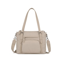 Smart Bags Twill Dimi Kumaş Kadın Omuz Çantası 3329 Bej