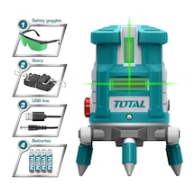Total Yeşil Lazer Hizalama 1 Yatay 4 Dikey Çalışma Aralığı 0-30 M