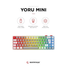 Rampage Yoru Mini Gri/beyaz Type-c Bağlantılı Outemu Red Swich Q