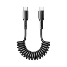 Sa38-cc3 Easy-travel Serisi 60 W Sarmal Tip-c - C Tipi Hızlı Şarj Veri Kablosu, 1,5 Metre Uzunluk, Siyah