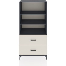 Hyperion Dolap 3 Raflı 2 Çekmeceli 88x44x182 Antrasit-aytaşı Antrasit