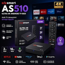 Alpsmart As510 Ultra 4k Android Tv Box 2gb Ram 16gb Hafıza Android 12.0 Ses Komutlu Kumanda Kablosuz İnternet Tv Box