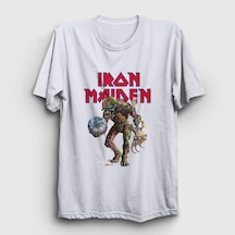 Presmono Unisex World Iron Maiden T-shirt Beyaz