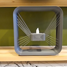 Masa Lambası 3 D Baskı - Kare- Gri-