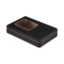 Pencereli Mat Siyah Metal Kutu 26,5x17,5x4,5 Cm