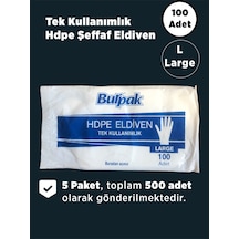 Şeffaf Poşet Eldiven Hdpe Large 5 Pk 100 Adet