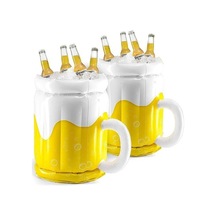 Ulzyvf Şişme Buz Kovası Pvc Bira İçecek Soğuk Kupalar Beyaz Sarı Beyaz - Sarı