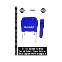 Delux Serisi Hediye Çocuk Odası Spor Salonu Top Sepeti Mavi Bcsph-b