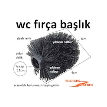 Wc Tuvalet Fırçası Başlık Bol Tüylü Banyo Fırçası Kafası Siyah