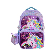 Dream Vest Unicorn 3'lü Çanta Seti Mor K Çok Renkli