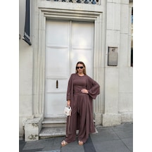 Bonacosa Kadın Viskon 3 Lü Takım Kimono + Beli Lastikli Salaş Pantolon + Sıfır Kol Kolsuz 8 Renk Kahverengi Bonacosa Kadın Viskon 3 Lü Takım Kimono + Beli Lastikli Salaş Pantolon + Sıfır Kol Kolsuz 8 Renk Kahverengi