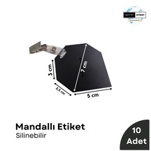 10 Adet Silinebilir Mandallı Siyah Etiket Kıskaçlı Karatahta Seti