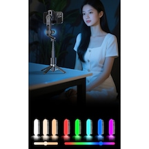 102cm Rgb Takçıkar Işık Akıllı Tripod Gimbal Hareketli Kumandalı Video Selfie Tripod Telefon Tutucu