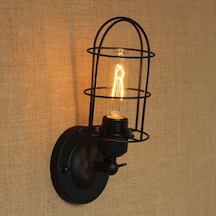 Riolight Retro Kafesli Mafsalı Siyah Rustik Aplik Siyah