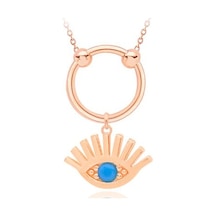 Diamond Line-Gülaylar - Pembe Altın 14 Ayar Nazar Boncuğu Kolye N11.25018