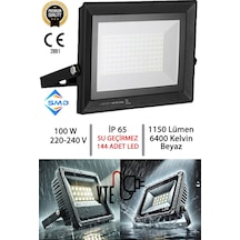 Led Projektör 100 W İp 65 Su-toz Geçirmez 11550 Lm Smd Led Yüksek Işık Beyaz 6400k Pars-100 1 Adet