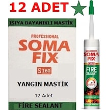 12ad 310ml Somafıx 1500'c Siyah Yangına Dayanıklı Isı Mastik Akus
