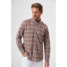 Bisse Erkek Regular Fit Paşa Yaka Spor Gömlek Kahve Gm23y231026 D11 Kahverengi