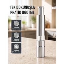 Ergonomik Tasarımlı, Nem Geçirmez Kapaklı Baharat Öğütücü - Lisinya Gri
