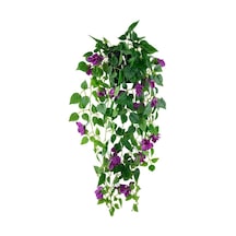 Yapay Çiçek Saksıda Mor Begonvil Çiçeği 9 Dallı 100cm Sarkan Çiçek