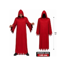 Yetişkin Kırmızı Kapüşonlu Cellat Hayalet Kostümü 140 Cm