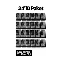 Herşeynota 24 Lü Siyah Beyaz Paisley Desenli Fular Seti %100 Pamuk 52x52 Cm Etkinlik Günlük Kullanım Çok Renkli