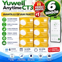 Yuwell Şeker Ölçüm Sensörü Sürekli Glikoz İzleme Sistemi Anytime 6 Sensör + 1 Verici