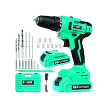 Böhrer Bh5814b German 58v 5ah Pro Hummer Blue Çift Akülü Yüksek Torq +24 Vidalama Şarjlı Matkap Set