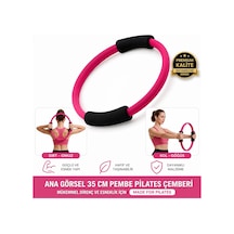35 Cm Pilates Çemberi Sünger - Fuşya - Egzersiz Direnç Çemberi Yoga Fitness Ev Spor Aleti