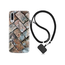 Samsung Uyumlu Galaxy A50 Kılıf Ipli Askılı Retro Stone 1324