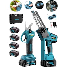 Dragro Alman DRG-2YG Pro 2'li Set Otomatik Yağ Pompalı Dal Budama Bağ Makası Mavi