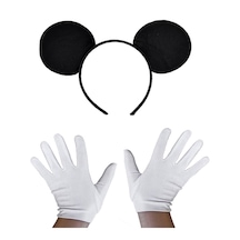 Siyah - 172 - Mickey Mouse Tacı Ve Beyaz - Novapazr - Eldiven Seti