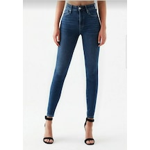 Lavajeans Lizza Kadın Mavi Yüksel Bel Dar Paça Skinny Likralı Kot Pantalon Mavi 6 Mavi