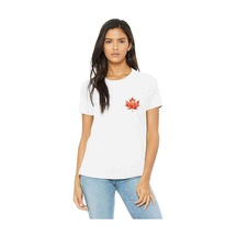Watercolor Leaf Kadın Beyaz Tshirt