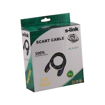 S-Link Slx-937 Scart To Scart 5Mt Gold Kılıflı Kablo