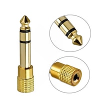 6.3Mm Erkek To 3.5Mm Dişi Çevirici Çivi Jak Gold