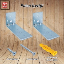 Deprem Mobilya Dolap Sabitleme Aparatı Seti 40x50x100mm- Ağır Yük L Demir Gönye Köşebent