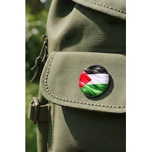 Filistin Palestine Abstract Ülke Bayraklı Buton Rozet - 44 MM 5 Adet Çok Renkli