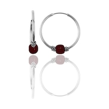 Gümüş 12 Mm Mini Mercan Renkli Halka Küpe