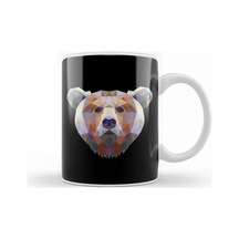 Geometric Animal Bear Kupa Bardak Porselen Karışık