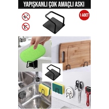 Yapışkanlı Düzenleyici Askı Bulaşık Süngeri Tutucu Mutfak Düzenleyici Banyo Düzenleyici Askı Metal S Diğer