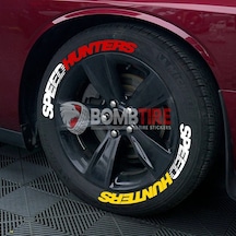 Speed Hunter Lastik Yazısı 2.5 Cm Ürün 4 Adet Solmaz Araç Motorsiklet Lastik Stiker Etiket